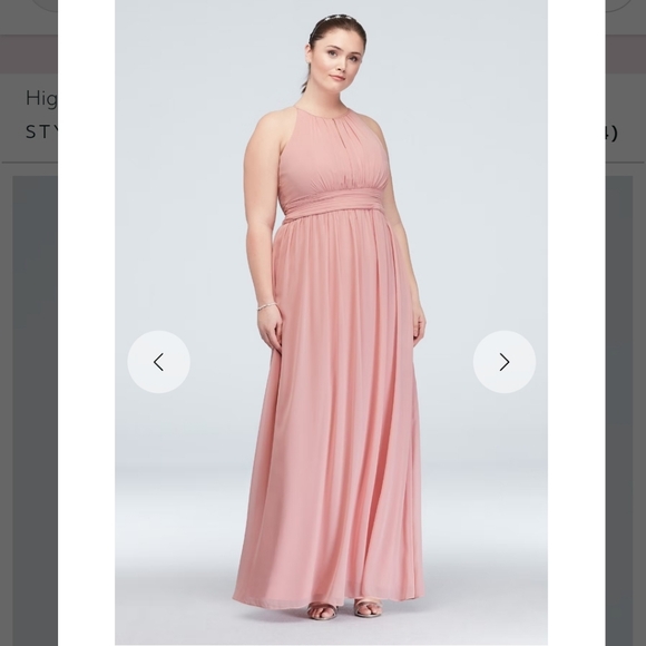 Gorgeous David's Bridal Maxi Bridesmaid Dress In "Ballet," Sz 14 - Picture 2 of 10